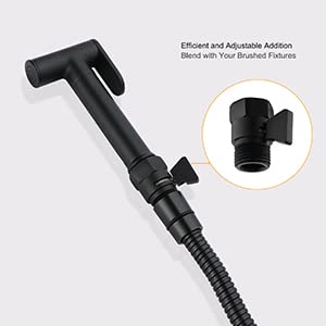 Matte Black Water Flow Control Valve, G1/2" Shower Head Flow Control Brass Shut Off Valve for Handheld, Water Pressure Regulator Replacement for Shower System Matte Black