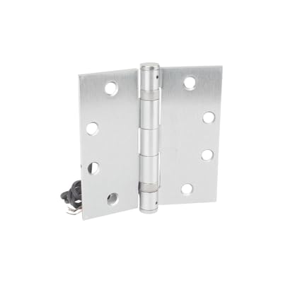 Seco-Larm SD-H412 Electric Transfer Hinge, Provides A Vandal-Resistant Method for Protecting and Concealing Wires Between A Hollow Door and Door Frame, Dimensions 4.5"x4.5"x 0.125"