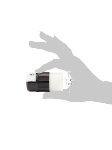 Leviton 5369-C 20 Amp, 125 Volt, Connector, Industrial Grade, Straight Blade, Grounding, Black-White