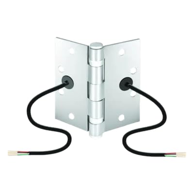 Seco-Larm SD-H412 Electric Transfer Hinge, Provides A Vandal-Resistant Method for Protecting and Concealing Wires Between A Hollow Door and Door Frame, Dimensions 4.5"x4.5"x 0.125"