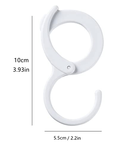 White Hanging Hooks, Multi-Purpose Hanging Hooks Hangers,Table Edge Hook,Hook Clip,Hanging Clips Hook,Windproof Hook, for Home, Office, Workshop, Exhibition(6 PCS, White)