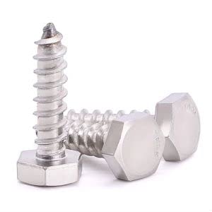 1/2 x 1-1/2" (8 pcs) Hex Lag Screws, 304 Stainless Steel 18/8, Hexagon Head Lag Bolts, Hex Head Wood Screws 1/2 x 1-1/2 8