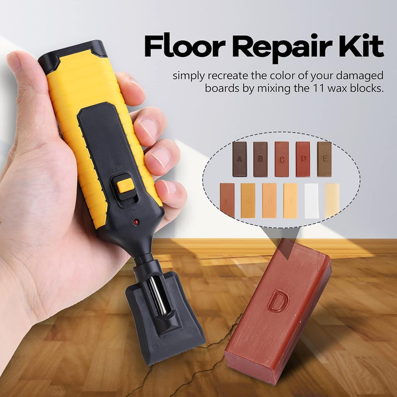 19pc Hardwood Laminate Wooden Wood Floor Repair Kit Wax Chip Scratch with Case - NewNest Australia
