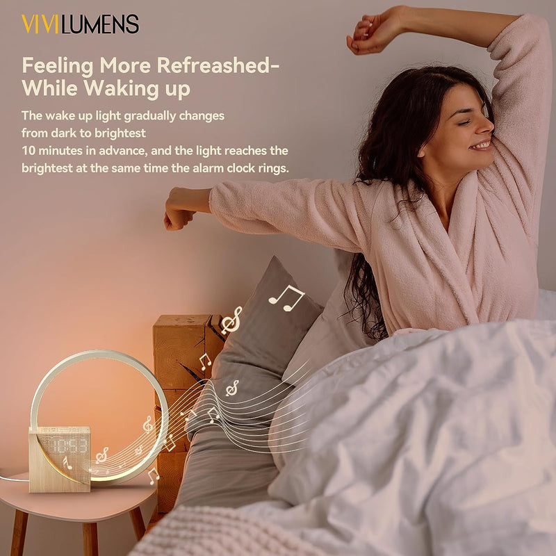 Inssisain Bedside Lamp With Alarm Clock, Desk Lamp With Usb Port, 10 Natural Sounds, Touch Control, 3 Brightness Levels, 4-In-1 Led Night Light For Bedroom, Bedside, Office - NewNest Australia