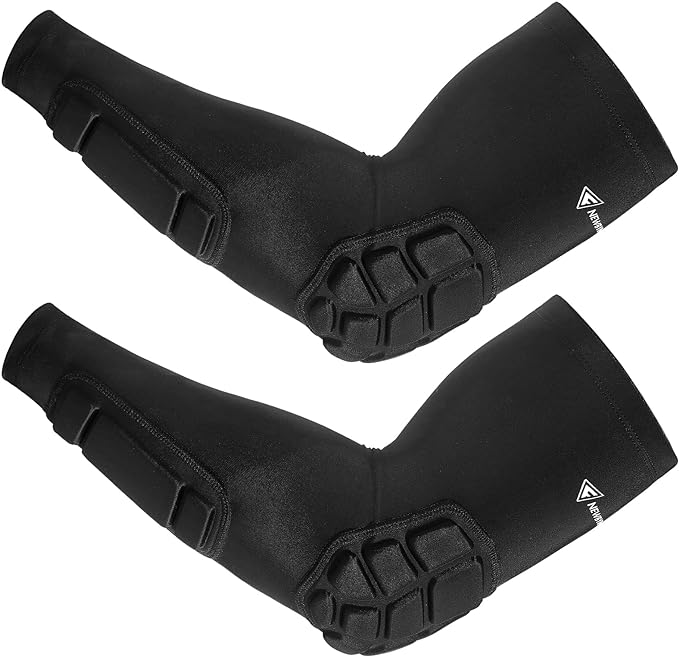 HOPEFORTH 2PCS Padded Elbow Forearm Sleeves Compression Arm Protective Support Black Padded Elbow Forearm Large - NewNest Australia