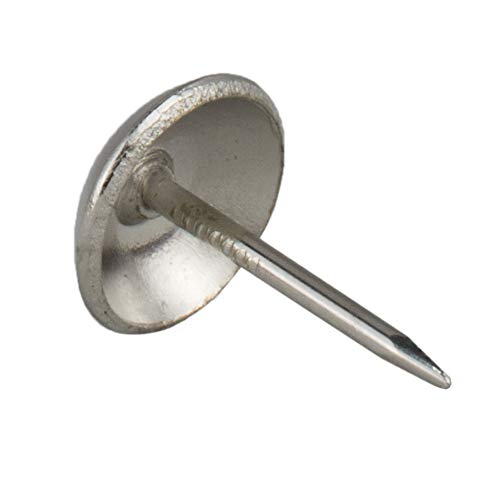decotacks® Silver Finish Upholstery Nails, Furniture Tacks Thumb Tacks, Push Pin 7/16in - 100 Pcs/Box [Nickel/Silver Finish] DX0511