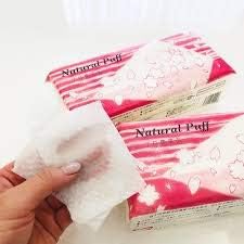 Acolle Natural Puff, 50 Pieces, Made in Japan, Made with 100% Wood Pulp, Fiber Free (Set of 2) - NewNest Australia