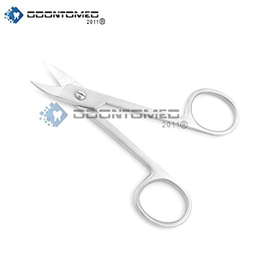 OdontoMed2011 NEW CROWN SCISSOR CURVED DENTAL LAB INSTRUMENTS STAINLESS STEEL