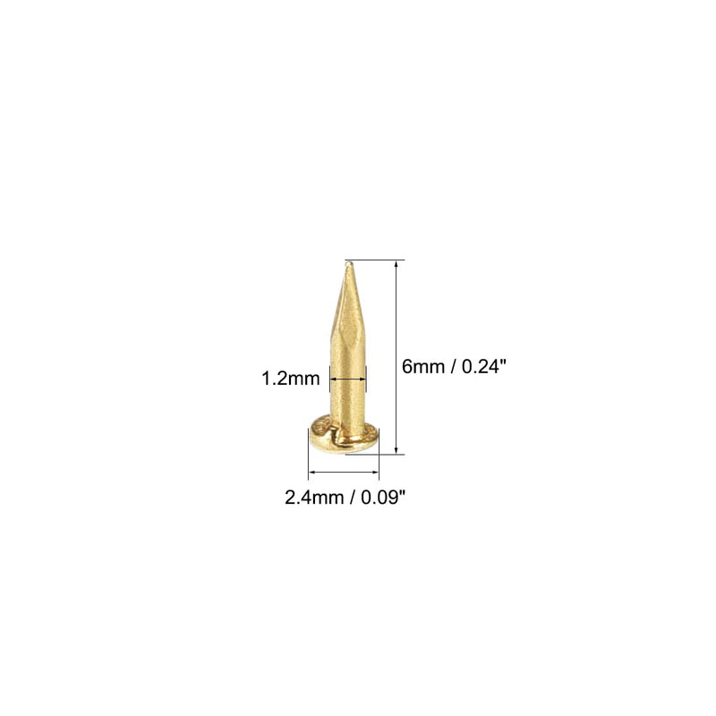 uxcell Small Tiny Nails 1.2x6mm(DxL) for Wooden DIY Decorative Pictures Boxes Household Accessories Brass Tone 300pcs 6mm