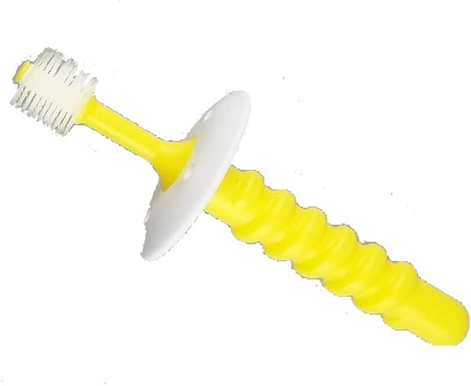 STI-IR 360° Bristle Baby Toothbrush, Rounded Tip, 0.06 mm Brush, Renewal POPOTAN Baby Plus New Safety Plate Included, Set of 2 - NewNest Australia