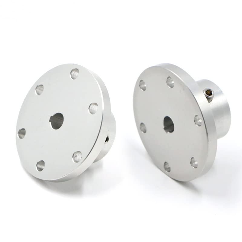 0.47in RC Key Hub Shaft Coupling with Keyway,12mm high Strength Aluminum Alloy omnidirectional Wheel Motor Shaft Coupler (Silver)