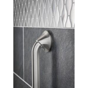 Moen YG2812BN Bathroom Safety 12-Inch Stainless Steel Transitional Bathroom Grab Bar, Brushed Nickel