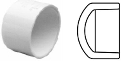 Spears 447 Series PVC Pipe Fitting, Cap, Schedule 40, 2" Socket 2 Inch 1