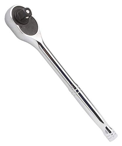 Edward Tools Quick Release Ratchet Handle 1/2” Drive - 10” Long - Heavy Duty Steel Construction - Quick release to Change Sockets - SAE/Metric