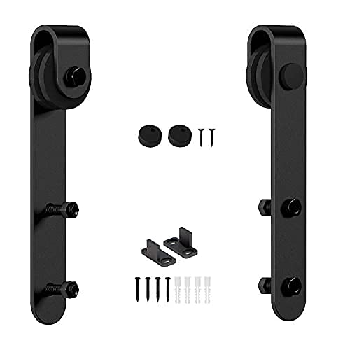 skysen Cabinet Sliding Barn Door Hardware Kit Super Mini Sliding Door Hardware for Wardrobe Cabinet TV Stand (ykd2-Roller Set)