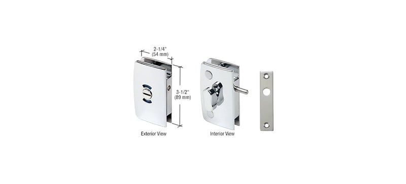 CRL Chrome Swinging Glass Door Lock with Indicator for 5/16" to 1/2" Glass