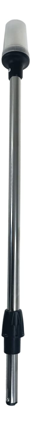 Pactrade Marine Boat LED All Round Anchor Navigation Stainless Steel Pole Light Black Base Clear Lens PA Housing 10-24VDC/2.5W Nature White 2NM Surface Mount IP:65 250 Lumen LM RoHS CE Certified (24") 24"