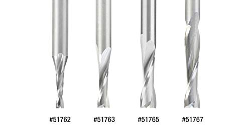 Amana Tool - (51763) Solid Carbide CNC Spiral Double 'O' Flute, Plastic Cutting 3/16 Dia x 5/8 x 1/4 Shank x 2-1/2" Long Up-Cut