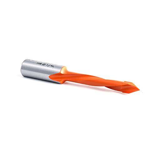 Amana Tool - 414007 Carbide Tipped Through-Hole Boring Bit L/H 1/4 Dia x 70mm Long x 10mm Through-Hole Boring Bit L/H 2
