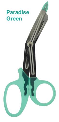DynaCut Small Nurse Scissors 6"" (2 PACK) for Nurses, Doctors, Paramedics, EMT, and Pharmacists with Protective tip, Mini First Aid Medical Mini Bandage Trauma Shears(ParadiseGreen/Amethyst) Amethyst & Paradisegreen