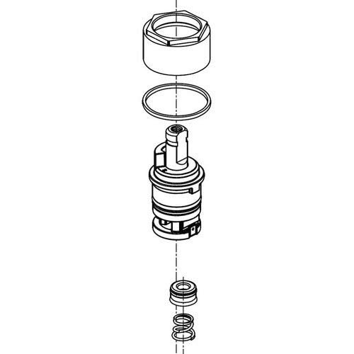 Delta Faucet RP64760 Talbott Stem Unit Assembly, Seat and Spring, Bonnet Nut and Washer, Chrome