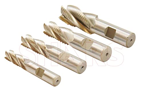 Shars 4 Flute M2AL Roughing End Mill Set 4 pcs 1/4" to 1/2" 404-9040 P