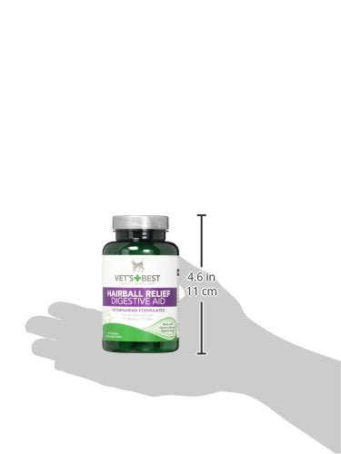 Vet's Best Cat Hairball Relief Digestive Aid| Vet Formulated Hairball Support Remedy | Classic Chicken Flavor 60 Tablets - PawsPlanet Australia