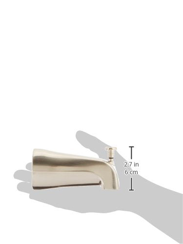 EZ-FLO 5-3/8 Inch Zinc Bath Tub Diverter Spout, 1/2 Inch IPS Pipe, Brushed Nickel, 15080