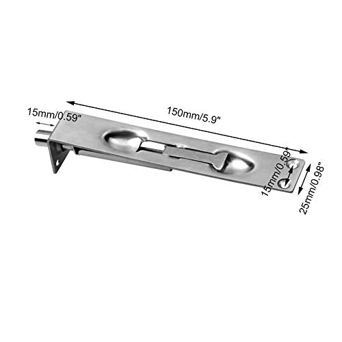 TOGU 6" Solid Stainless Steel Lever Action Flush Bolt,Concealed Security Door Lock for Composite Doors,French Doors,Wood Doors,Double Doors,Dummy Doors,Brush Stainless Steel Finish