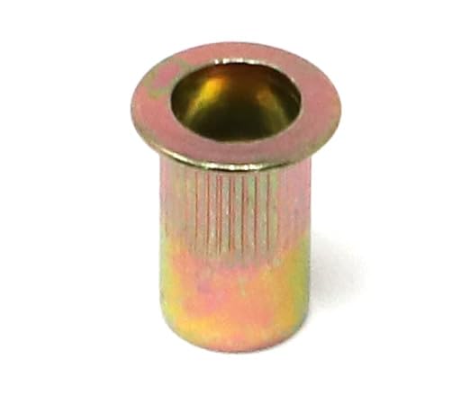 iexcell 100 Pcs #10-24 UNC Threads Carbon Steel Flat Head Rivet Nuts Threaded Insert Nuts Nutserts