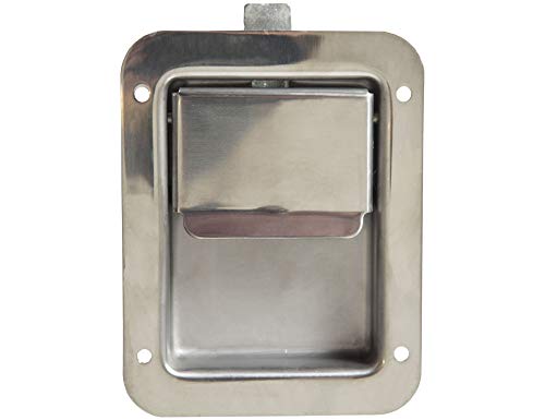 Buyers Products N3885 Non-Locking Standard Flush Single Point Latch, Polished Stainless Steel, Bolt On Mount, Truck Tool Box Latch, Trailer Latch, Camper & RV Latch, Silver 1 Count