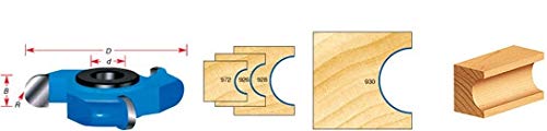 Amana Tool - 972 Carbide Tipped 3-Wing Flute (Convex) 3/8 Flute x 3/16 Radius x 2-5/8 Dia 3/8 x 3/16 x 2-5/8