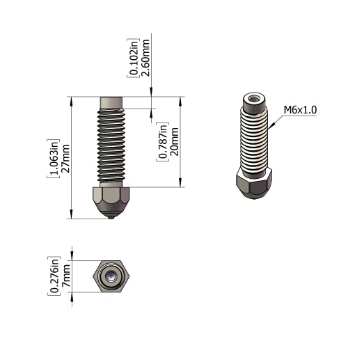 Diamond PCD Nozzle 0.4mm for Elegoo Centauri Carbon 3D Printer Extruder Hotend Kit, Hardened High Precision for Precision Additive Manufacturing Diamond PCD