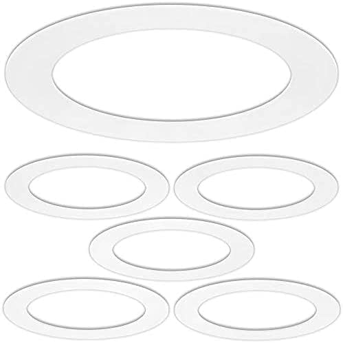LightLabs Goof Ring Matte 6 Pack 8.06" Diameter for 6" Cans. Inlcudes Ring Tape to Fix Drywall Damage for Flush Recessed Down Lights. 6.2" Inner Diameter Recessed Light Cover Matte White 6 Packs 6 Inch