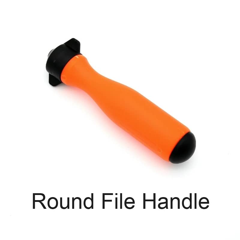 2 Pack Round File Handle with Ajustable Tightening Nut Plastic Nylon Handles Diameter 4mm-5mm 0.2 inch Hole Saw Chain Reusable Quickly Installed Repair Replacement Tool