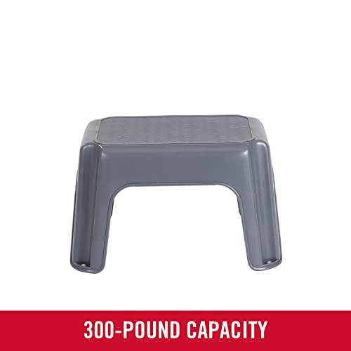 Rubbermaid One-Step Stool, Bisque, Holds up to 200 Pounds, 7" Height, Gray, Durable Step Stool for Kids/Bathroom/Home/Office/Garage 1 ct (Pack of 1)
