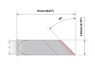 Thermaltronics M7DS526 Knife 4.83mm (0.19in), Increased Tin Area 5.84mm (0.23in) interchangeable for Metcal SMTC-1173