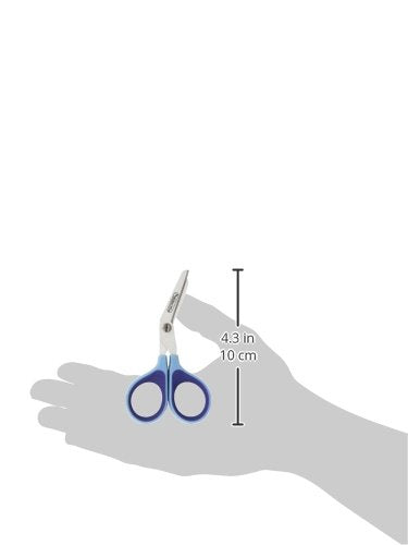 First Aid Only PhysiciansCare 90294 Titanium Non-Stick First Aid Bandage Scissors, 4" Bent, Blue 6.5" x 4" x 0.3" Shear