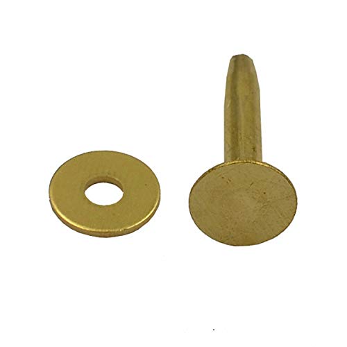 DGOL 50 Sets Solid Brass #12 Size 12 Copper Burrs Rivets Washers 3/4 inch (19mm) Long Size 12 3/4" Brass