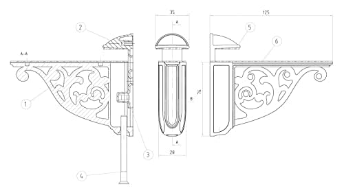 Glass Shelf Brackets 5 Inch 2PCS Heavy Duty Antique Brass Wall Bracket Baroque Kitchen Decorative Rack Shelves, Adjustable Shelf Brackets. (2,Antique Brass)