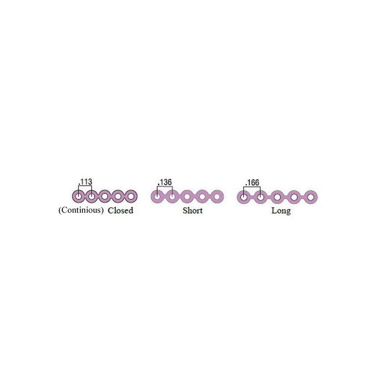 Dental Orthodontic Elastic Chain Braces Rubber Bands Power Chains for Orthodontic Treatment (White, Closed) White
