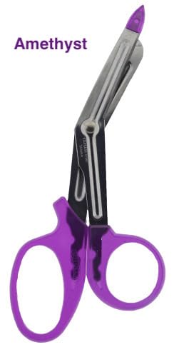 DynaCut Small Nurse Scissors 6"" (2 PACK) for Nurses, Doctors, Paramedics, EMT, and Pharmacists with Protective tip, Mini First Aid Medical Mini Bandage Trauma Shears(ParadiseGreen/Amethyst) Amethyst & Paradisegreen
