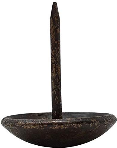 Premium Upholstery Tacks, 3/4-inch Diameter Nailhead Pins, Large Decorative Trim for Furniture (80, Dark Antique Brass) 80