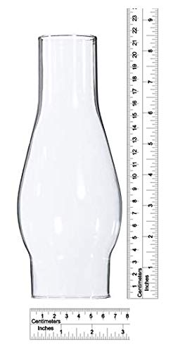 B&P Lamp® 2 5/8 Inch by 8 1/2 Inch Clear Glass Lamp Chimney with 3 5/8 Inch Outside Diameter Bulge for Vintage and Antique Style Lamps
