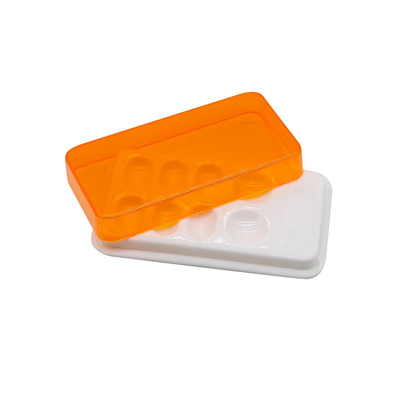 Dental Palette with Cover 8 Slot Dental Resin Shading Box Dental Lab Equipment Mixing Plate (1) 1