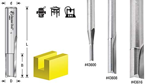 Amana Tool - 43600 Solid Carbide Double Straight Flute Plastic Cutting 1/8 Dia x 1/2 x 1/4