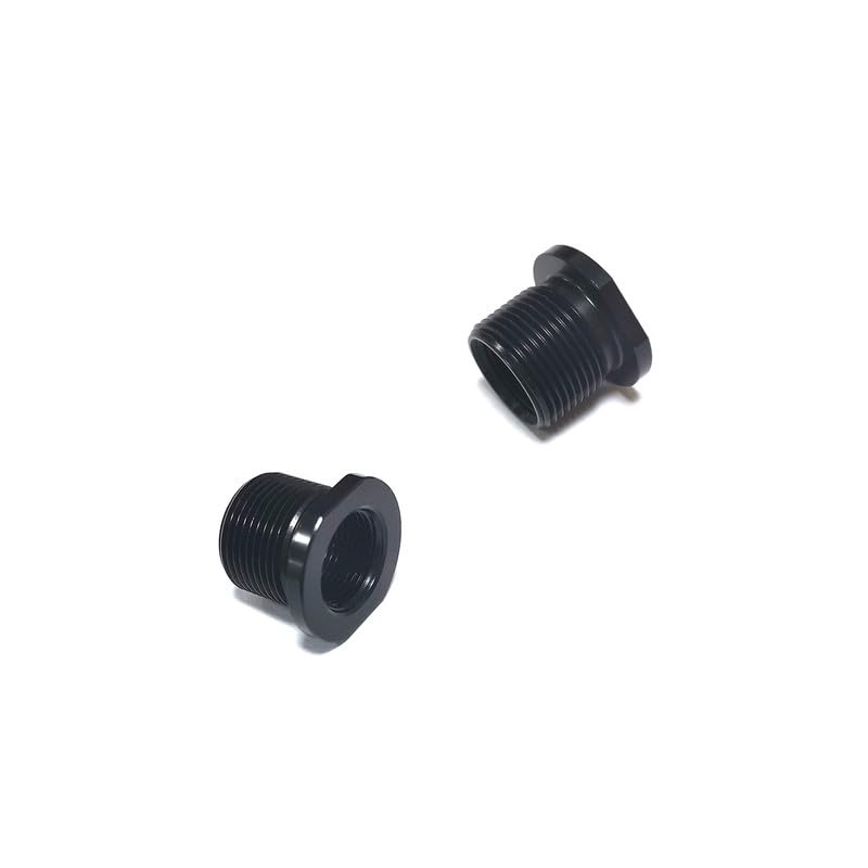 2 Pack Aluminum Thread Protector, 1/2 x 28 Convert to 5/8x24 with O-Ring,Black Black