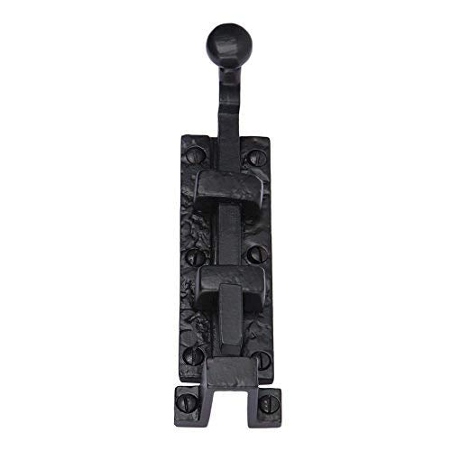 Set of 2 Iron Surface Door Slide Bolt, 5 3/8 x 1 1/2 Inch, Gate Latch, Black Powder Coat Finish