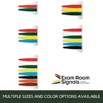 Exam Room Flags | Medical Door Flags for Doctors Offices, Hospitals and Clinics | Primary Colors, 4 Flag System, 7" Long 7 Inches 4 Flags