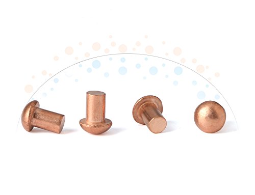 50 Pcs Copper Solid Rivets 1/4 Diameter 5/16 L Shank Copper Round Head Fasteners,M6x8 (Pack of 2) M6x8mm (Pack of 2)